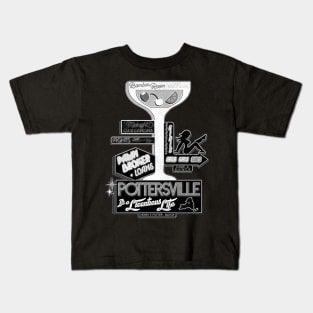 Pottersville (Black and White) Kids T-Shirt